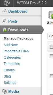 WordPress Download Manager Admin Menu WordPress Download Manager Admin Menu