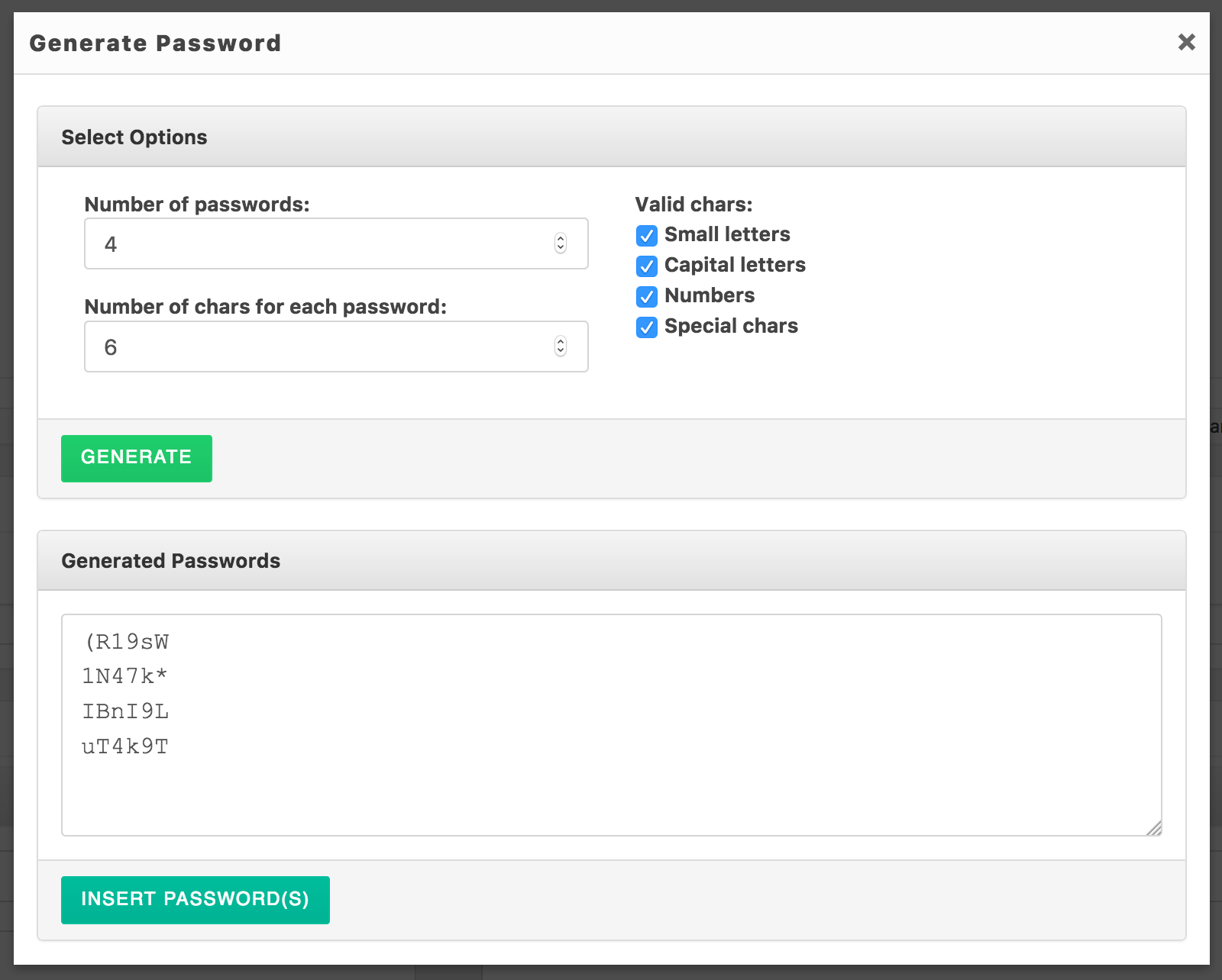 bulk password generator excel