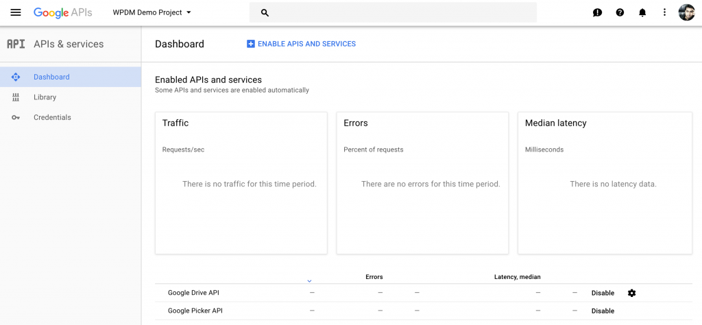 API Dashboard