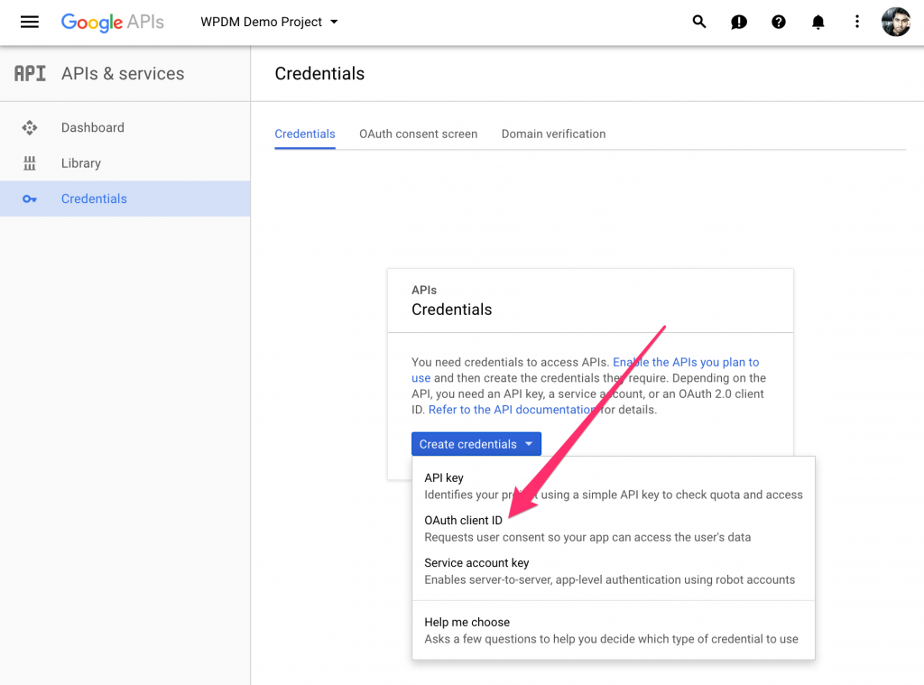 setup API access credentials