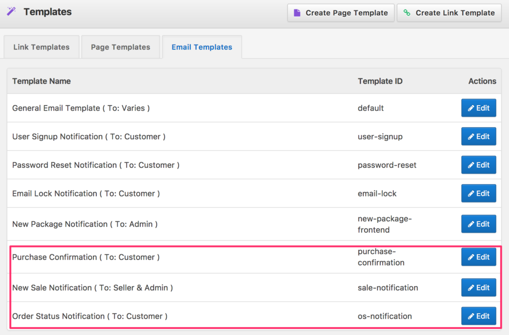 Premium Package Email Templates