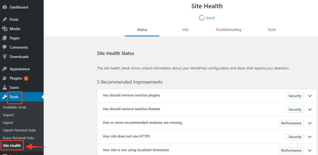 health check plugin