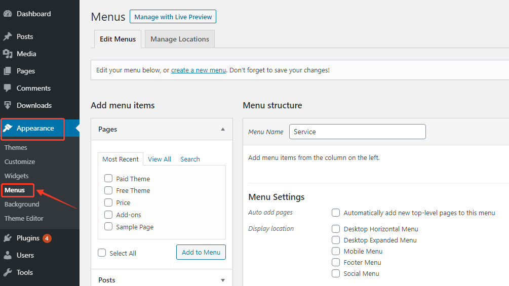 Adding a new WordPress menu item - Easy WP Guide