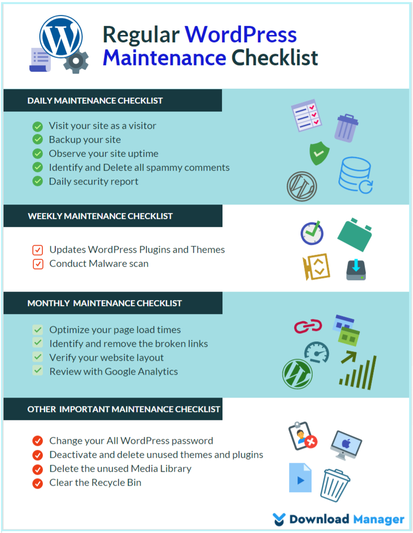 regular wordpress maintenance checklist