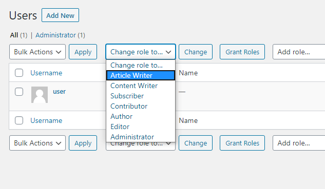 view the new user role through plugin