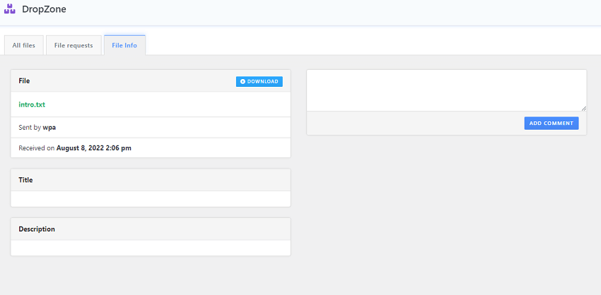 DropZone file details